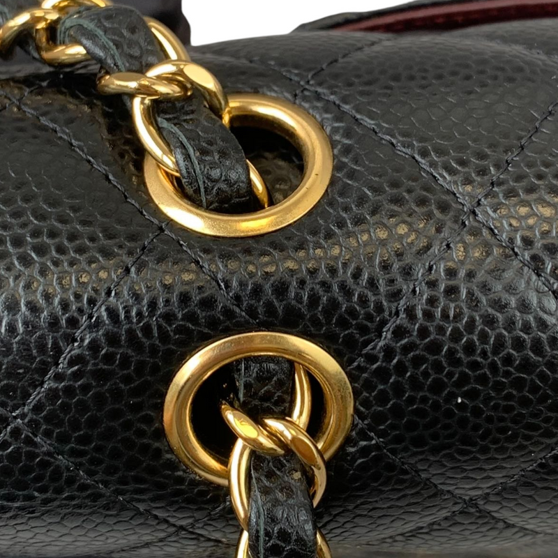 Medium Classic Flap Caviar Black GHW