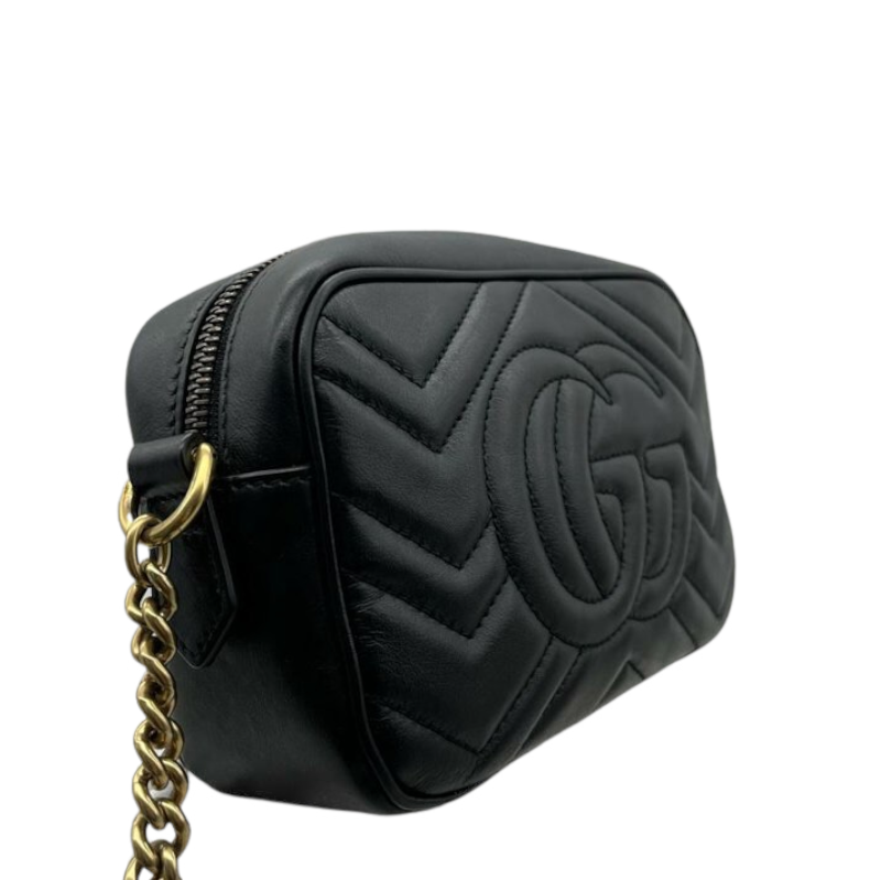 GG Marmont Mini Camera Black GHW