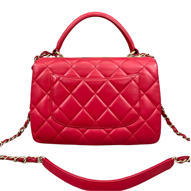 Small Trendy CC Flap Lambskin Red GHW