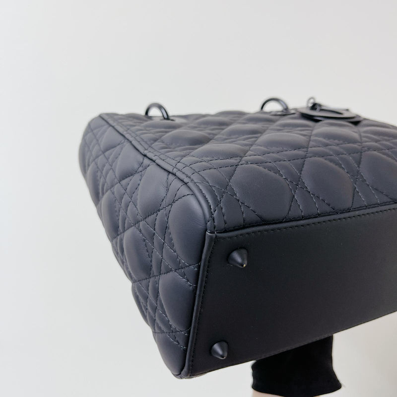 Lady Dior Lambskin Ultramatte Medium Black BHW