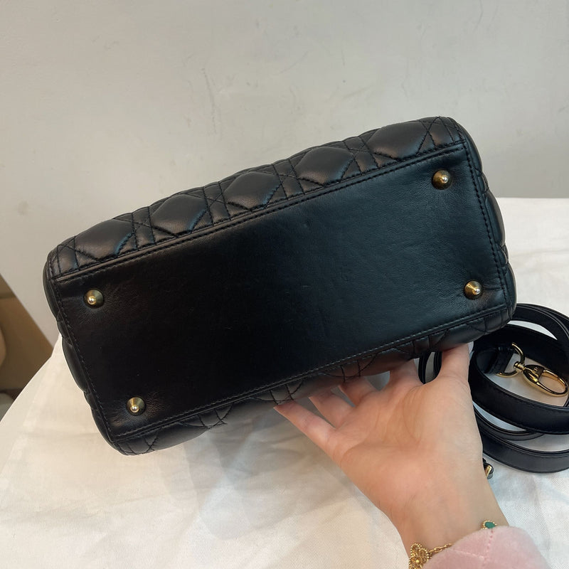 Lady Dior Lambskin Medium Black GHW