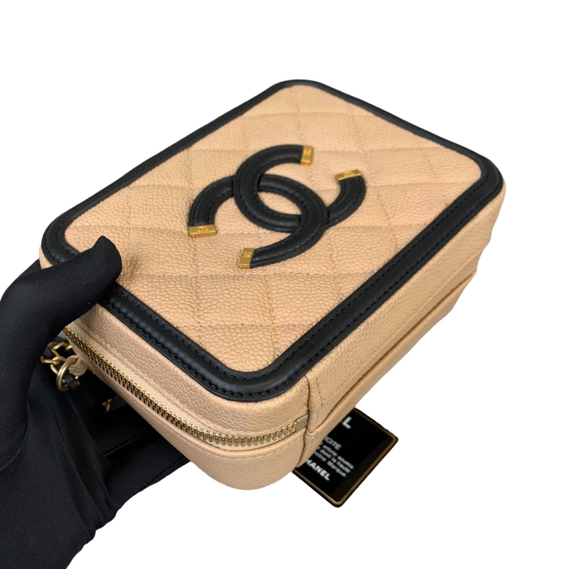 Filigree Vanity Caviar Small Beige/Black GHW