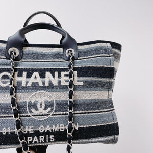 Striped Canvas Deauville Large Shopping Tote