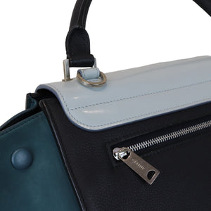 Medium Tricolor Trapeze Satchel