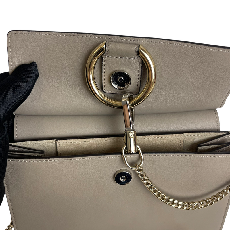 Faye Crossbody Small Leather Grey GHW