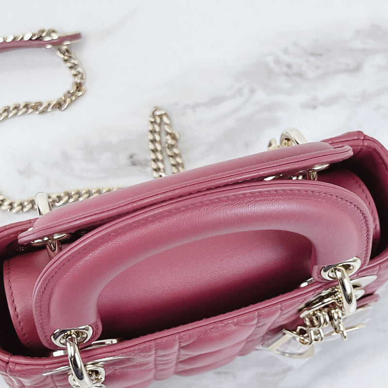 Mini Lady Dior Lambskin Rose Pink SHW