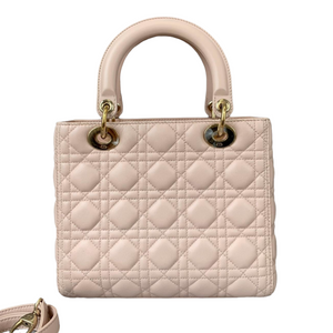 Cannage Lady Dior Medium Lambskin Light Pink GHW