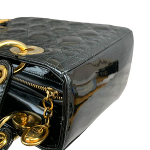Lady Dior Medium Patent Black GHW
