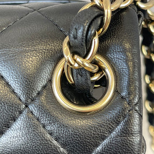 Classic Flap Square Mini Lambskin Black GHW