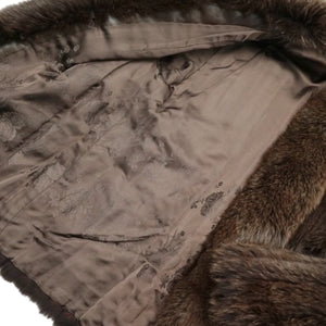 Blue Fox Fur Coat in Brown M