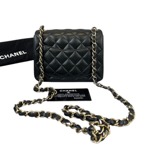 Classic Flap Square Mini Lambskin Black GHW