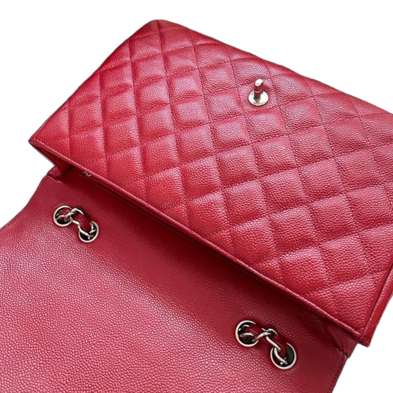 Single Flap Jumbo Caviar Red SHW