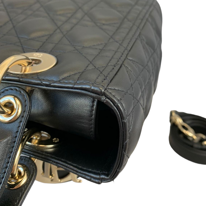 Lady Dior Lambskin Medium Black GHW