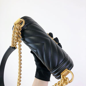 Small Boy Bag Caviar Calfskin Black GHW