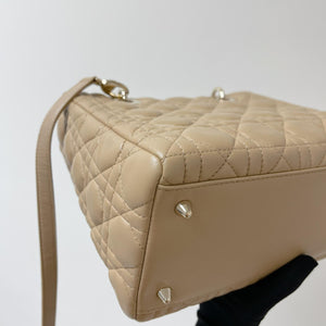 Lady Dior Lambskin Medium Beige GHW