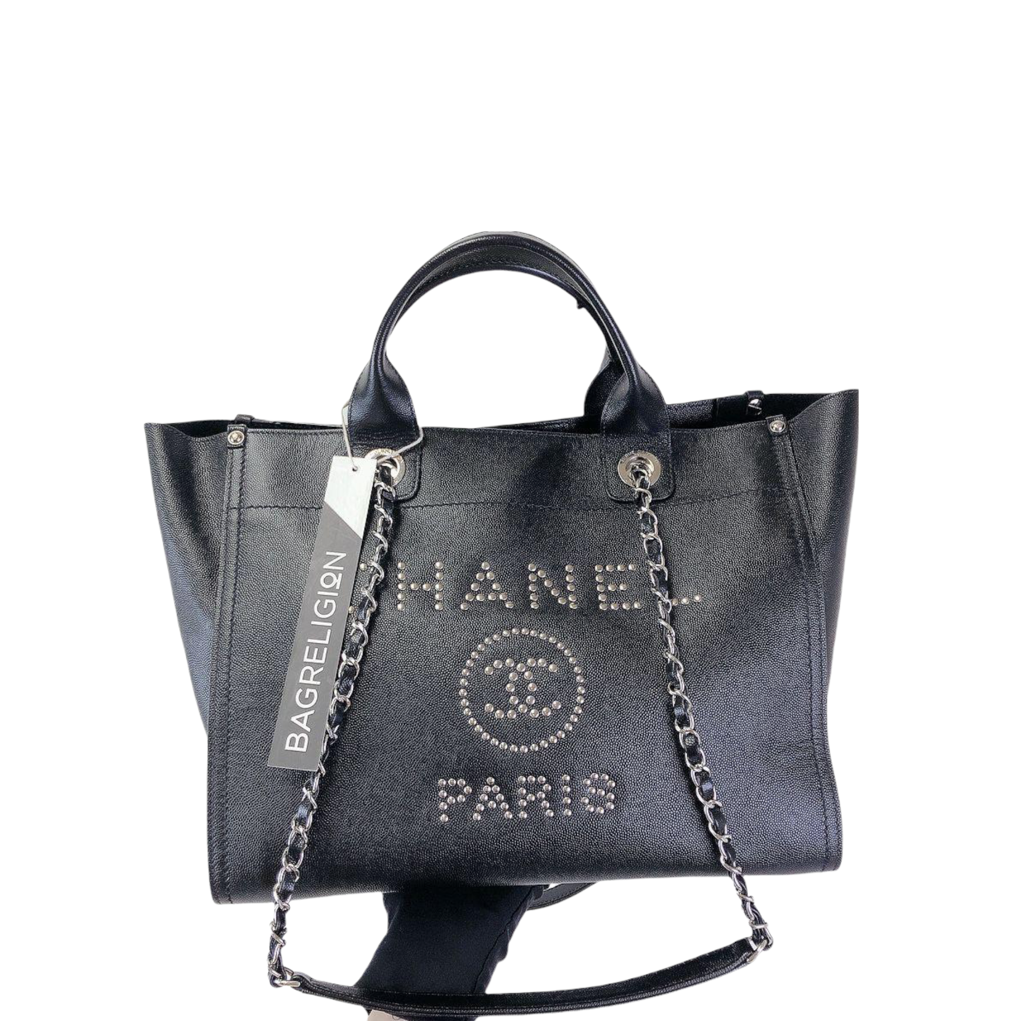 Deauville Tote Studded Large Caviar Black SHW