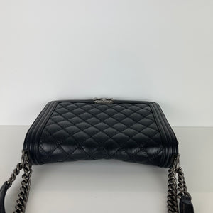 Large Le Boy Quilted Calfskin Black RHW