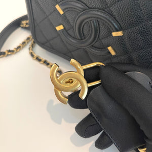 Filigree Vanity Case Caviar Small Black GHW