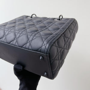 Lady Dior Lambskin Ultramatte Medium Black BHW