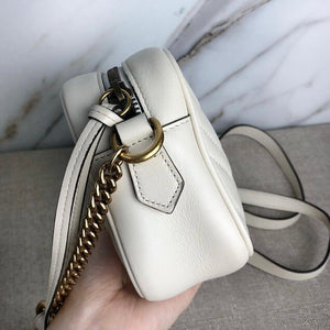 GG Marmont Mini Camera White GHW