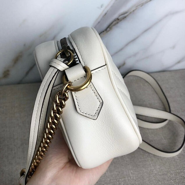 GG Marmont Mini Camera White GHW