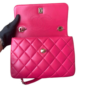 Small Trendy CC Flap Lambskin Pink GHW