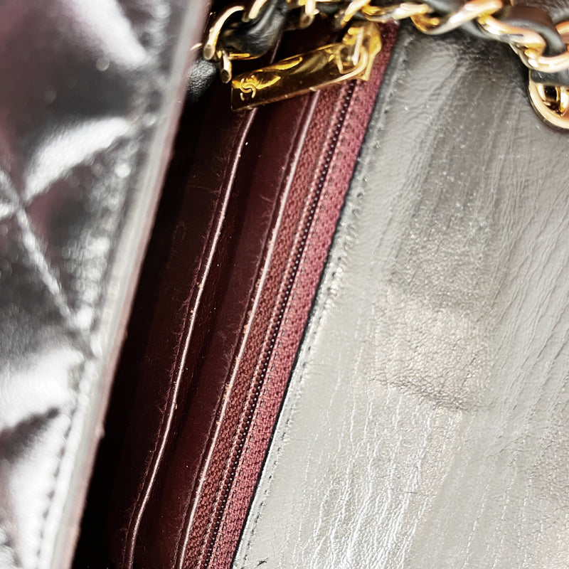 Square Mini Flap Lambskin Black GHW