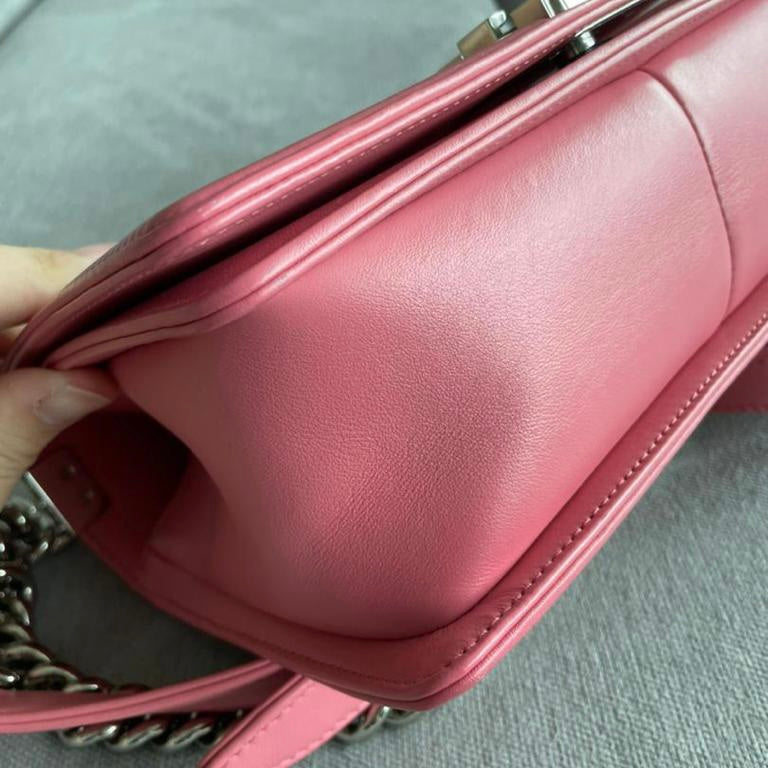 Le Boy Chevron Calfskin Old Medium Pink SHW