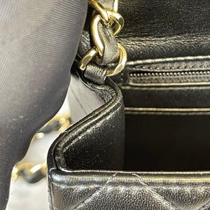 Classic Flap Square Mini Lambskin Black GHW