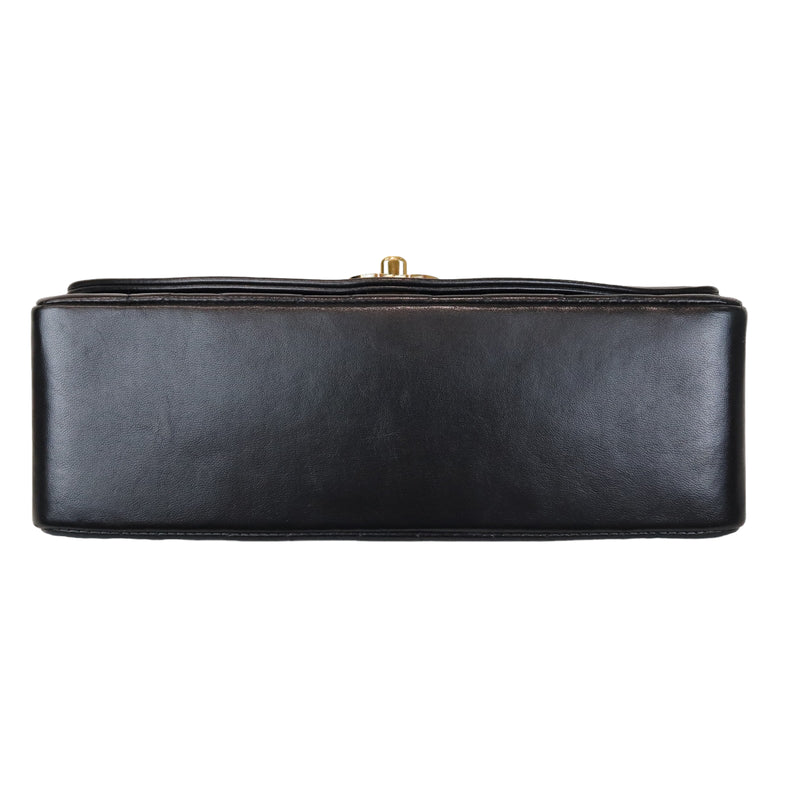 Small Classic Diana flap Black Lambskin GHW