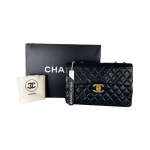 Jumbo XL Flap Lambskin Leather Black GHW