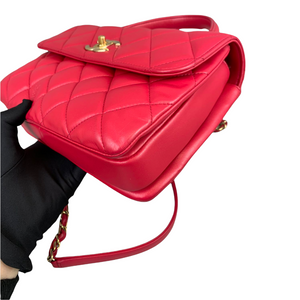 Small Trendy CC Flap Lambskin Red GHW