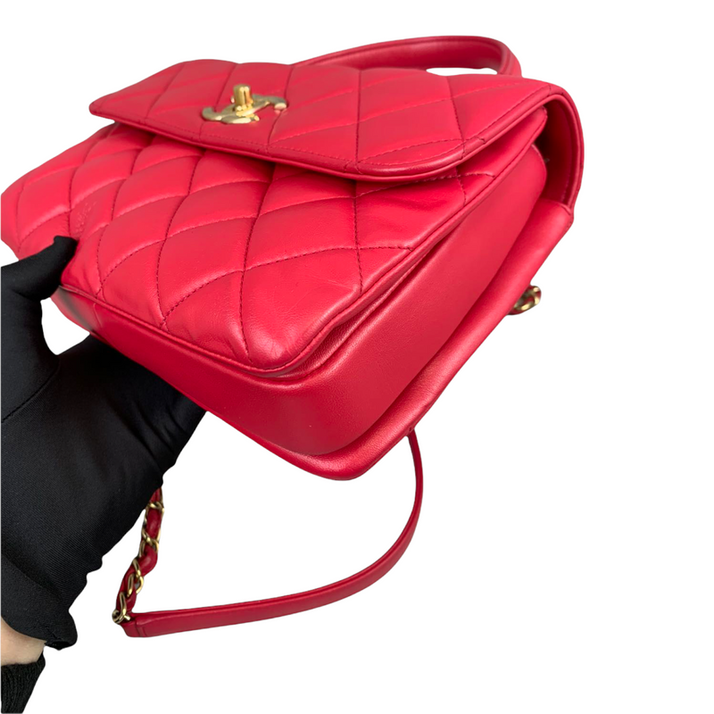 Small Trendy CC Flap Lambskin Red GHW