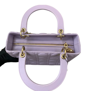 Medium Lady Dior Lambskin Lilac GHW