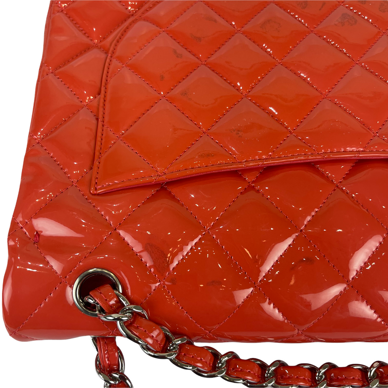 Double Flap Maxi Patent Coral SHW