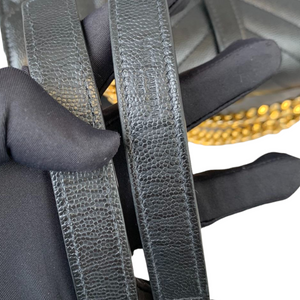 Medium Envelope Flap Leather Black GHW