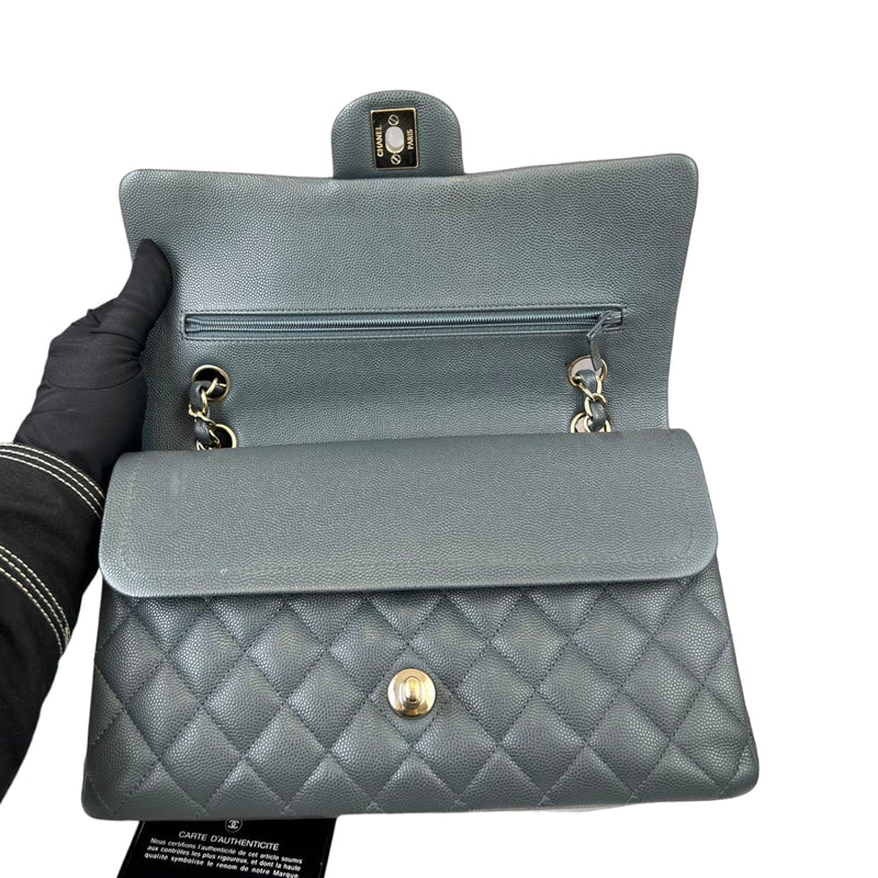 CHANEL Caviar Quilted Jumbo Single Flap Grey, FASHIONPHILE