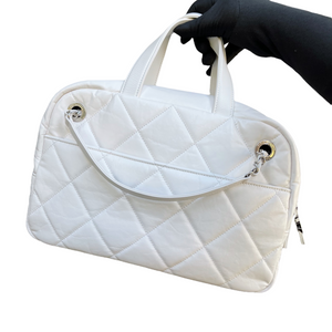 Aged Calfskin Quilted Express Bowling White SHW