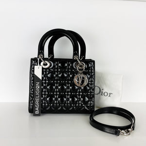 Lady Dior Medium Patent Black SHW