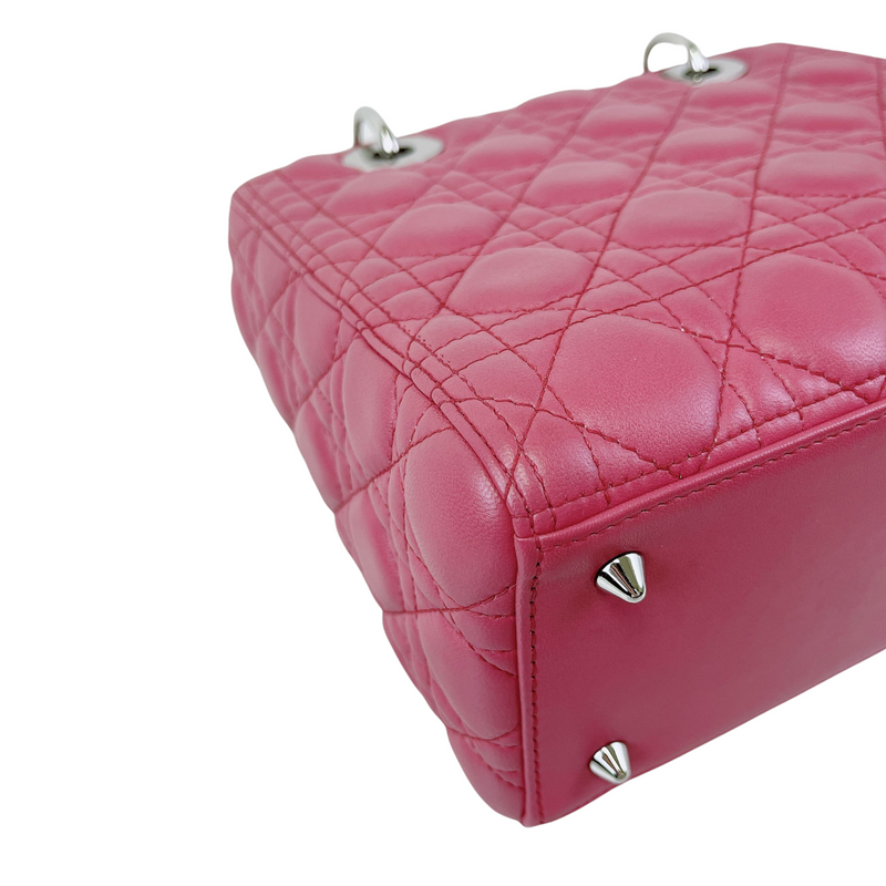 Lady Dior Cannage Lambskin Medium  Pink SHW