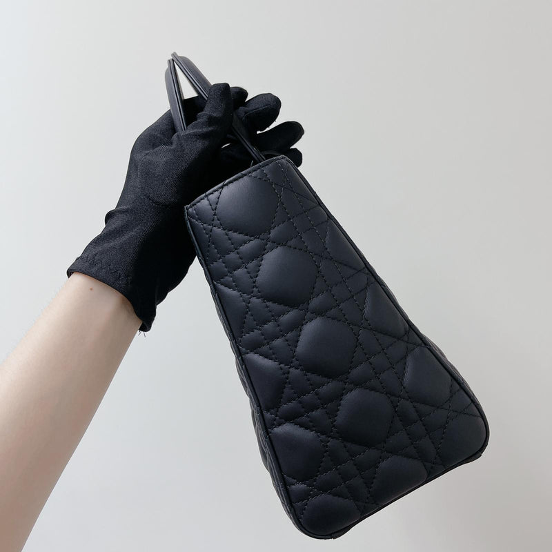 Lady Dior Lambskin Ultramatte Medium Black BHW