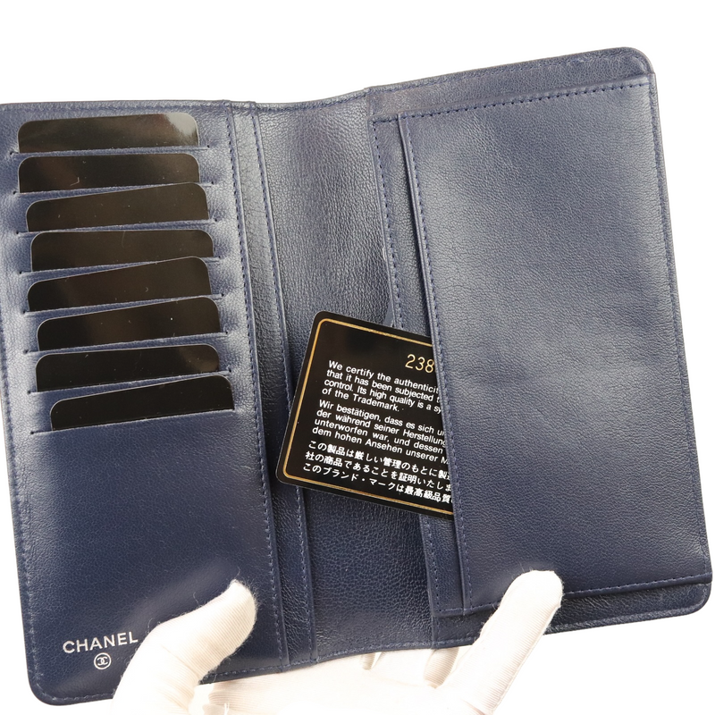 Mademoiselle Quilted Wallet Blue GHW
