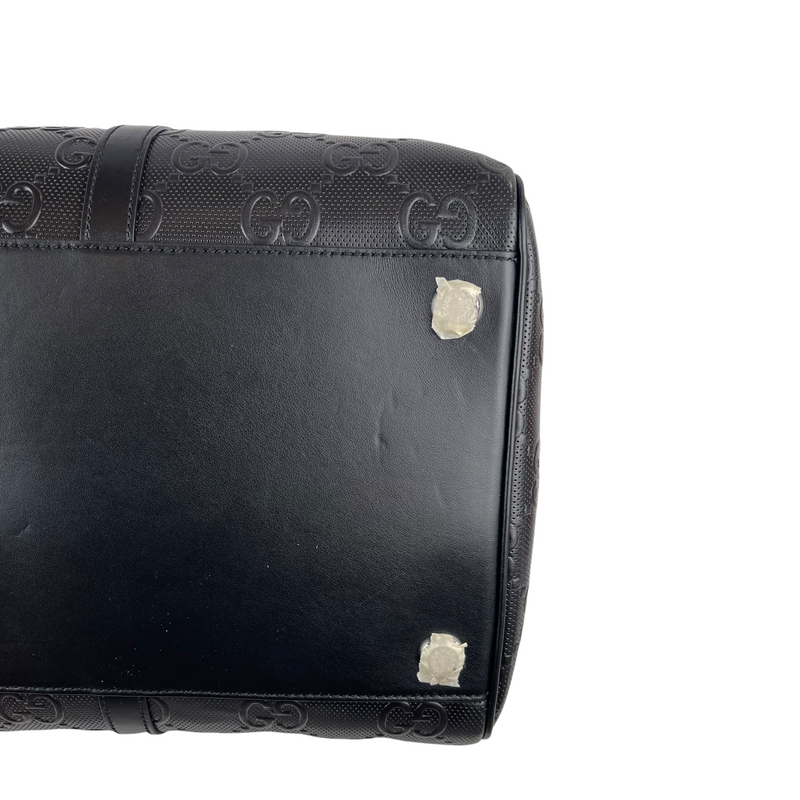 Logo-embossed Holdall Duffle Black SHW