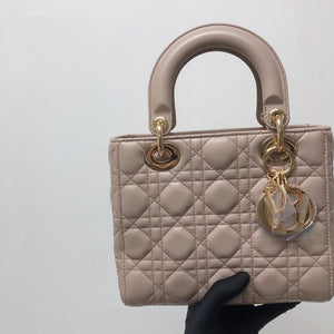 My Lady Dior Lucky Badges Cannage Lambskin Small Bag in Beige with GHW