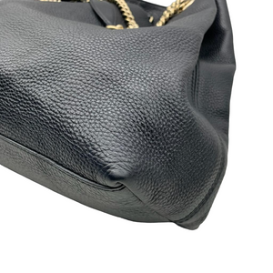 Soho Chain Leather Tote Black GHW