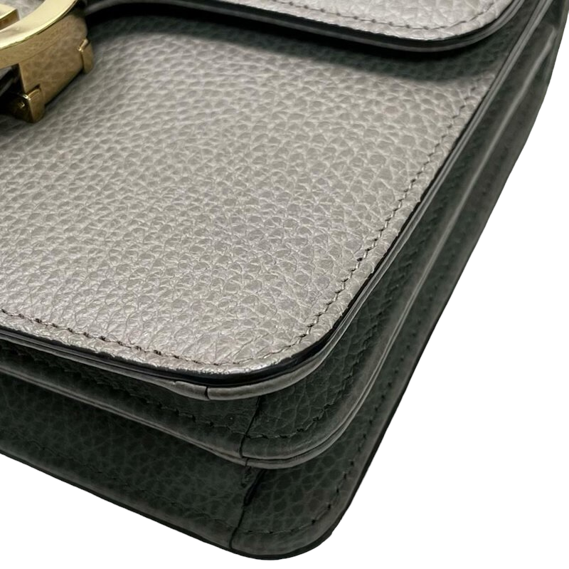 Small Interlocking GG Calfskin Grey GHW