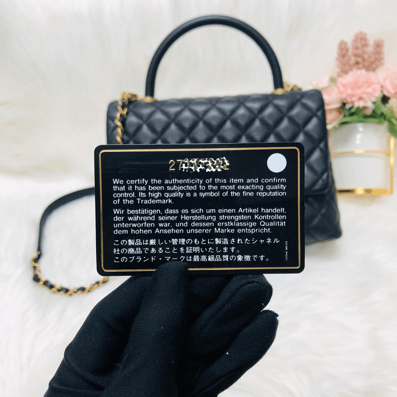 Chanel Black Caviar Coco Handle Shoulder Bag