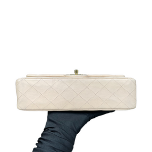 Classic Lambskin Double Flap Medium Beige GHW