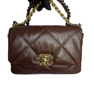 Small Chanel 19 Burgundy MHW