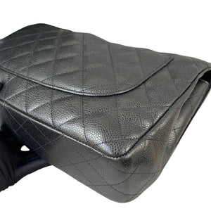 Single Flap Jumbo Black Caviar GHW